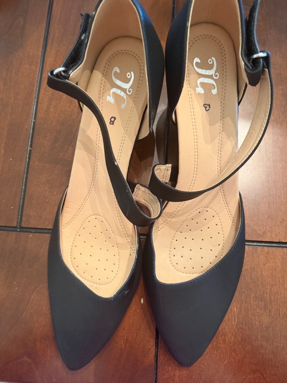 Journee Collection Black Pointed Toe Ankle-Strap Heels